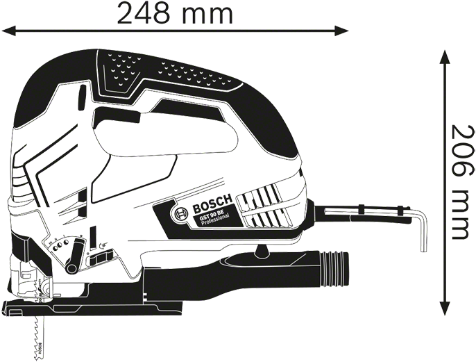Bosch Professional GST 90 BE Decoupeerzaagmachine 90mm 650W In Koffer - 060158F000