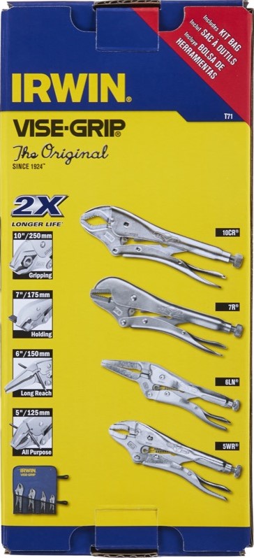 Irwin 4 stuks Originele - (10CR, 7R, 6LN, 5WR), in draagtas - T71