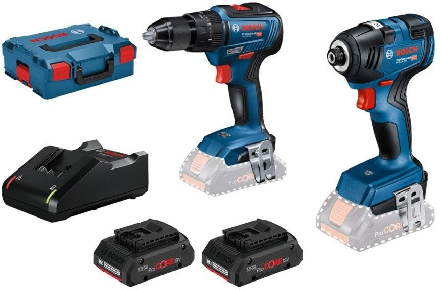Bosch Blue Combi Set - GSB 18V-55 + GDR 18V-200 with 2x battery ProCore18V 4.0Ah - 06019J2103-1600A01BA3