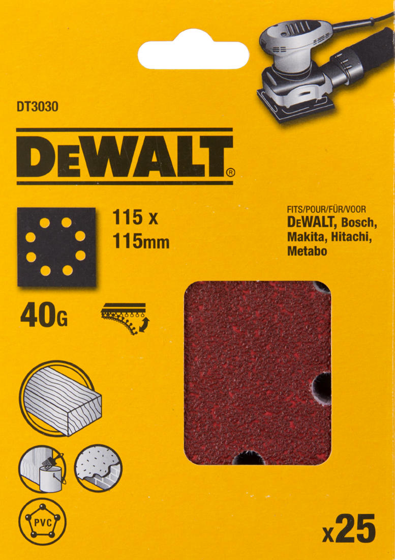 DT3030 P40 Schleifpapier 1/4 Klettverschluss VE=25