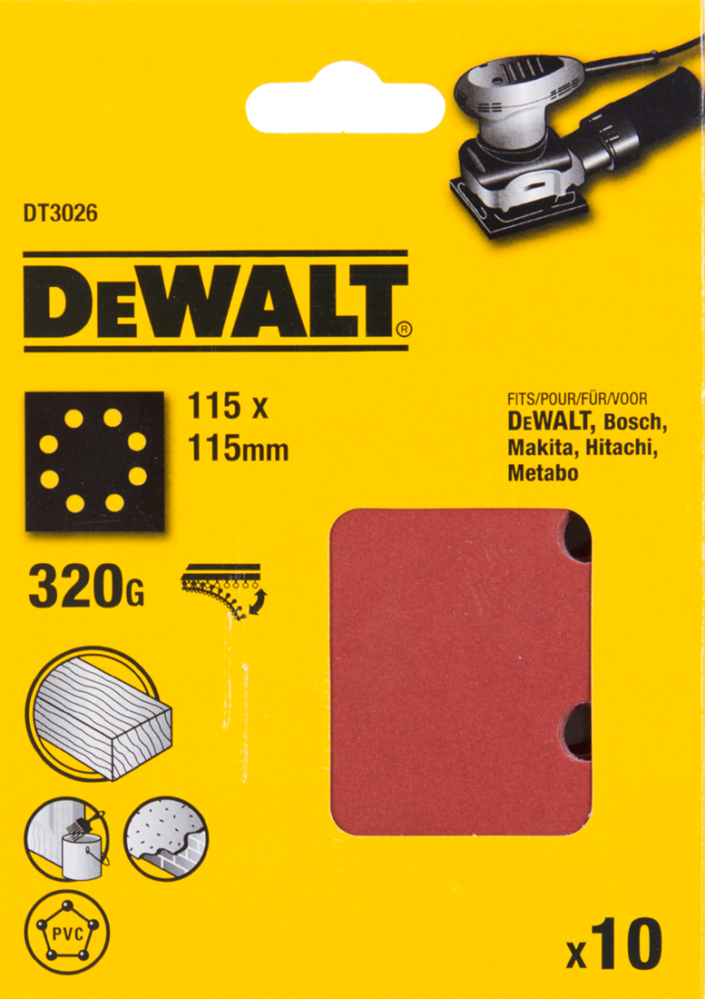 DT3026 P320 Schuurpapier 1/4 Velcro VE=10