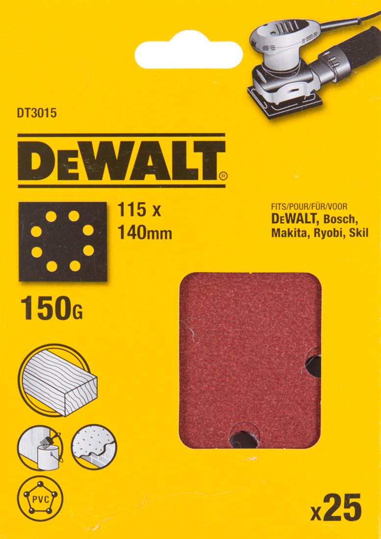 DT3015 P150 Schuurpapier 1/4 VE=25
