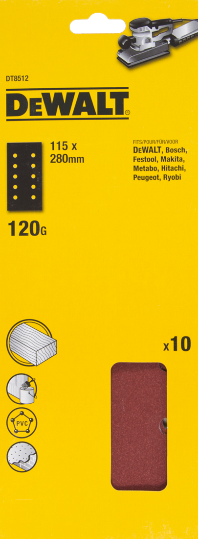 DT8512 P120 Schleifpapier 1/2 115x280mm VE=10