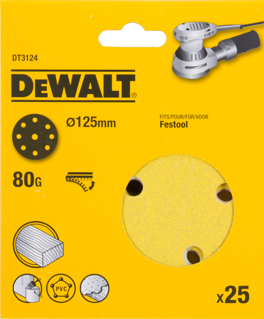 DT3124 Schuurschijf 125 millimeter DEW-DT3124-QZ