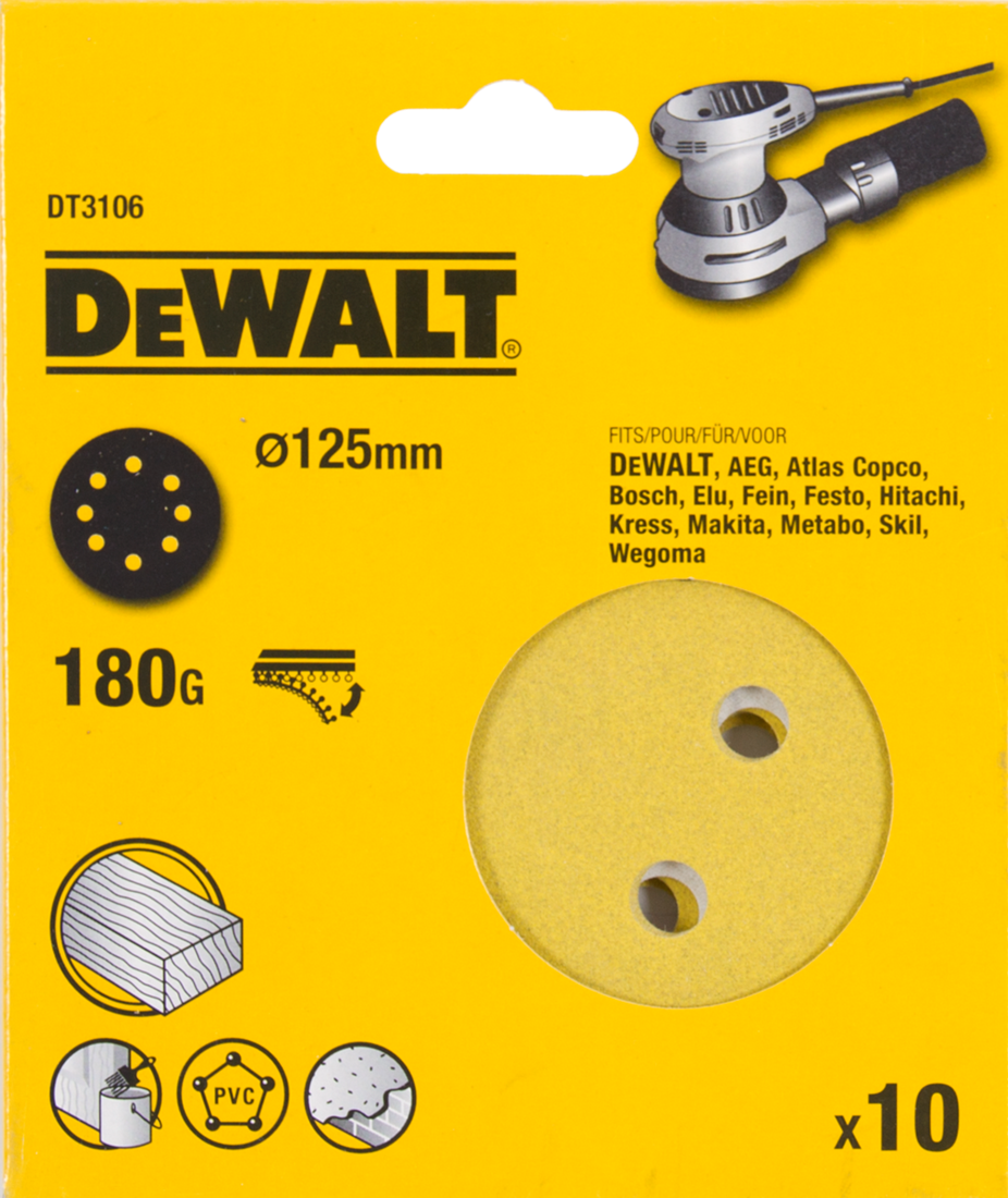 DT3106 P180 Schuurschijf 125mm VE=10