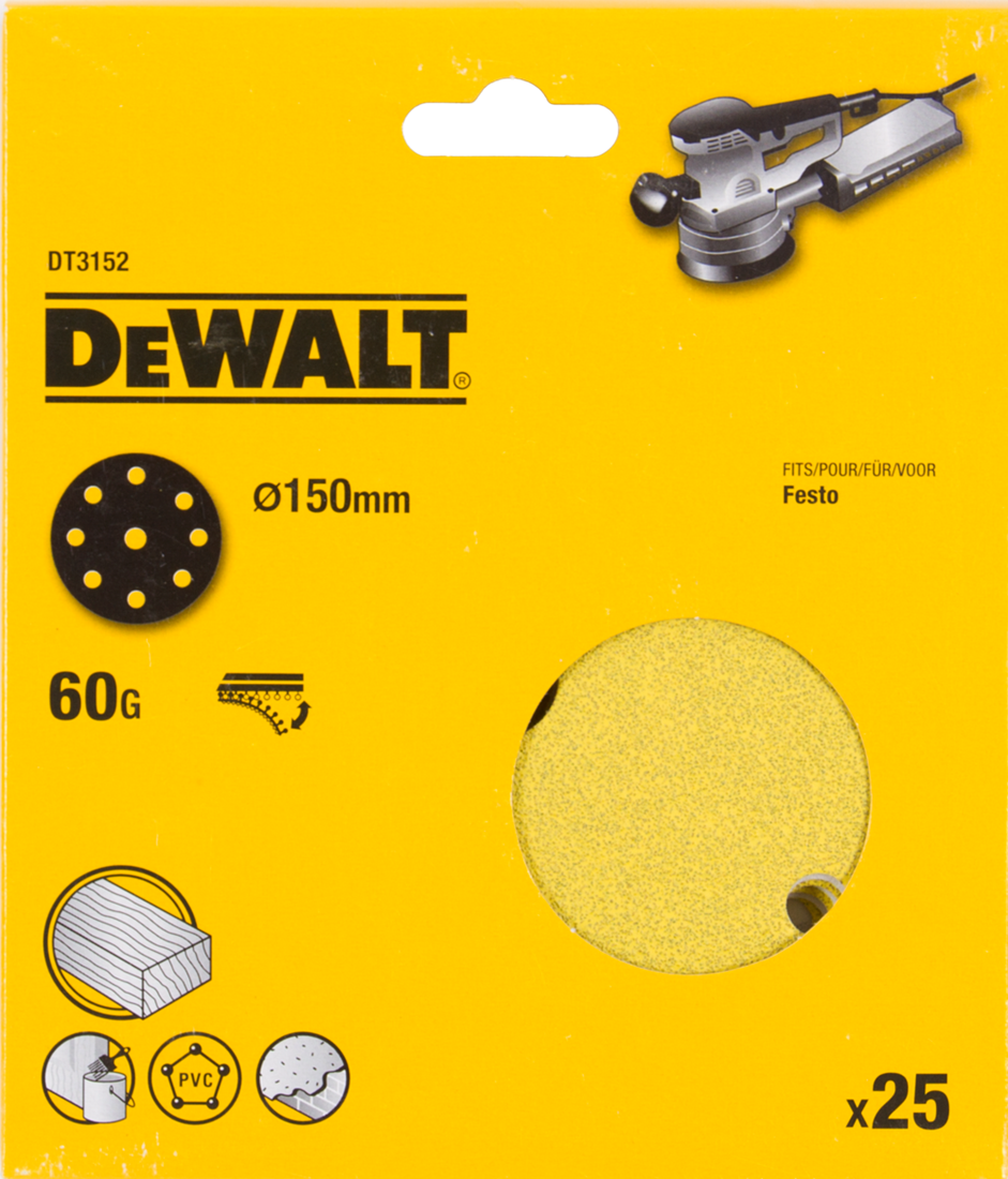 DT3152 Sanding disc 150 millimeters DEW-DT3152-QZ