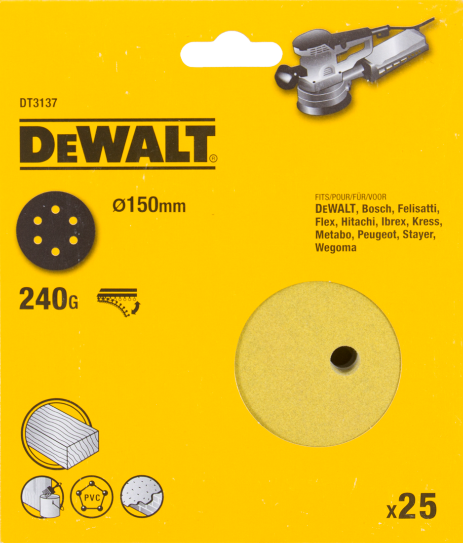 DT3137 P240 Schuurschijf 150mm VE=25