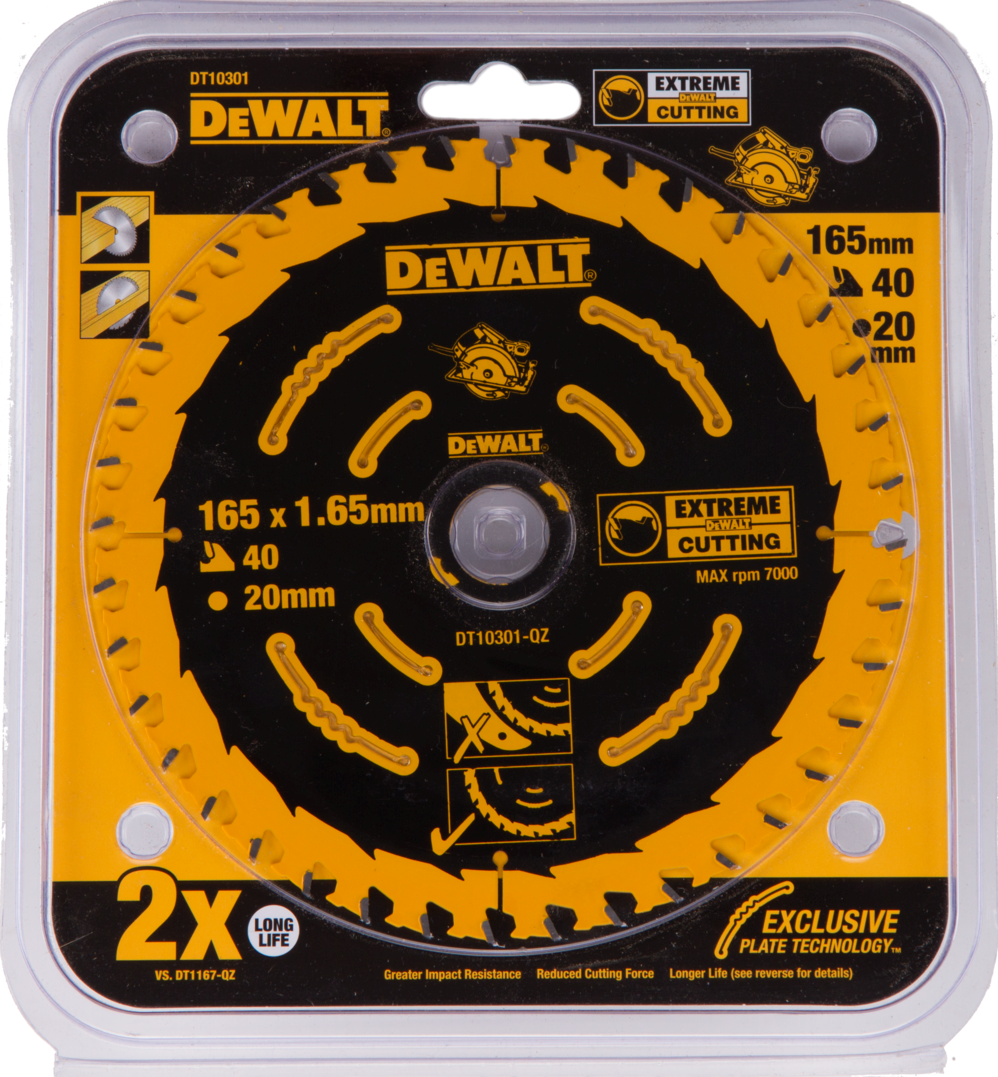 DT10301 Kreissägeblatt Extreme 165x20mm 40Z