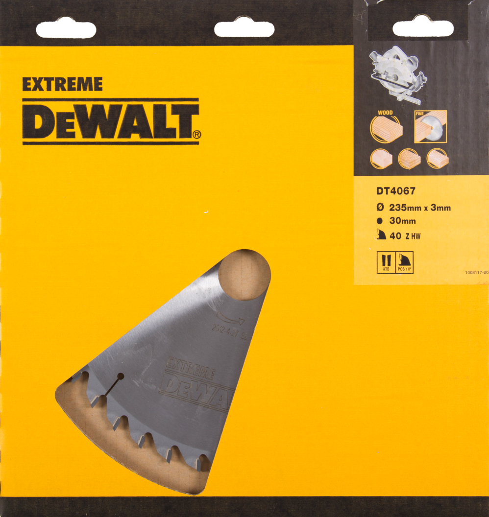 DT4067 Kreissägeblatt Fine Finish 235x2.2x30mm 40T