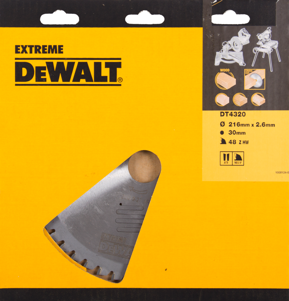 DT4320 Circular saw blade 216x30mm 48T ATB Universal