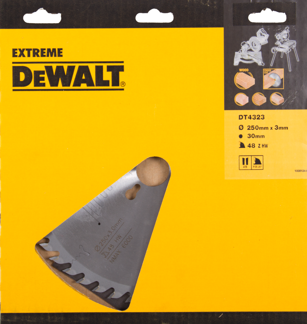 DT4323 Circular saw blade ATB 250x3x30mm 48T Universal