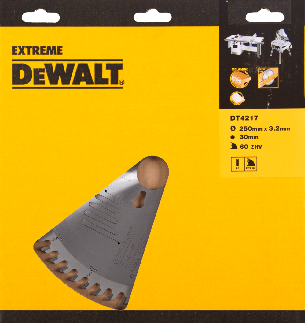 DT4217 Circular saw blade Extreme 250x2.5x30mm 60T