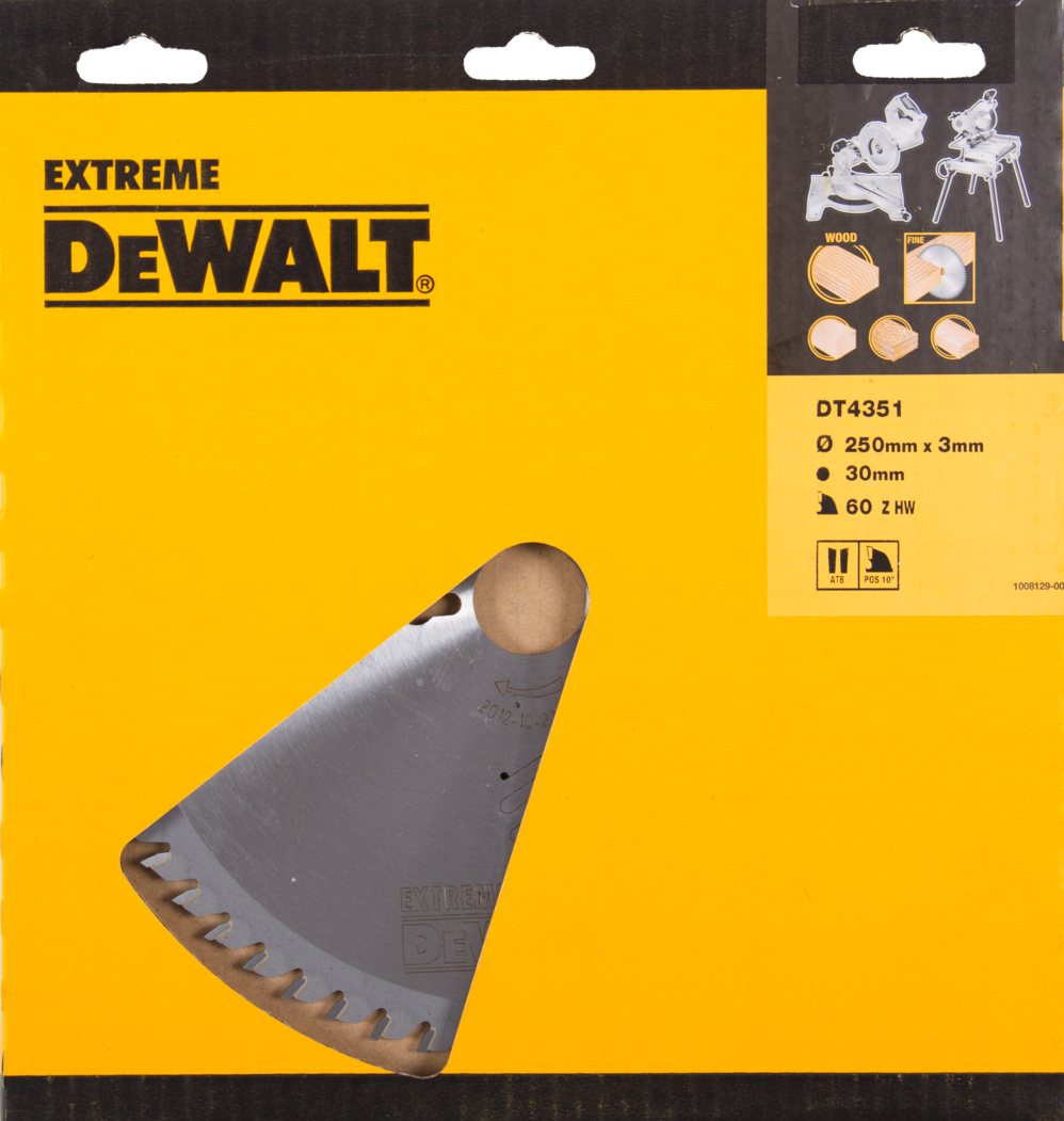 DT4351 Kreissägeblatt ATB 250x3x30mm 60T Feinschliff