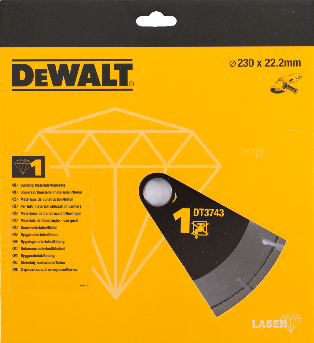 DT3743 Diamantzaagblad voor BOUWMATERIALEN/ BETON 230 millimeter DEW-DT3743-XJ