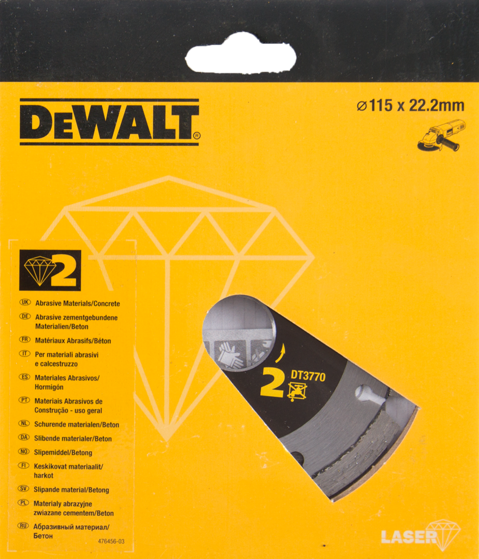 DT3770 Diamantsägeblatt für BAUSTOFFE/BETON 115 Millimeter DEW-DT3770-XJ