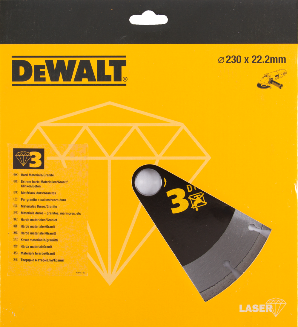 DT3763 Diamantzaagblad voor HARDE MATERIALEN/ GRANIET 230 millimeter DEW-DT3763-XJ