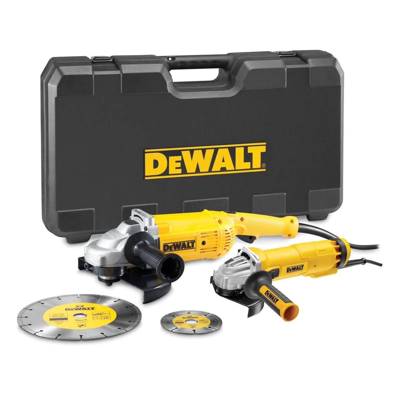 DWE492SDT Winkelschleifer-Set 125 mm 1010 W & 230 mm 2200 W im Koffer