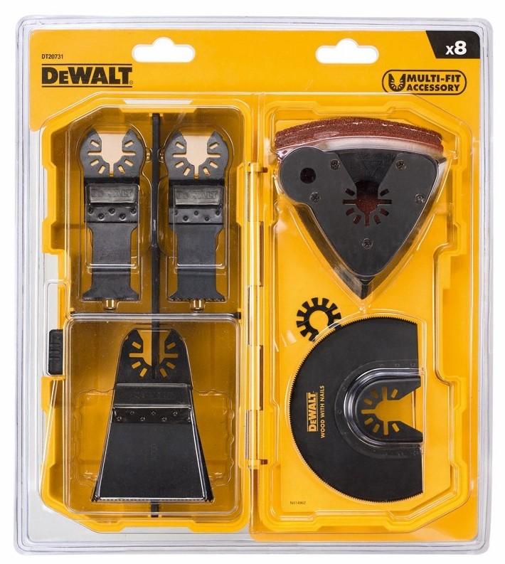 DT20731 MultiTool Sägeblätter & Schleifpapier 8-tlg. einstellen