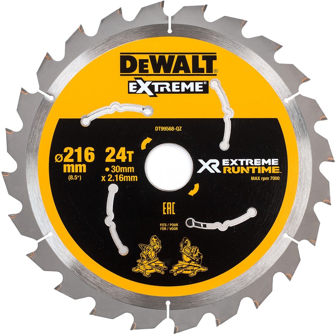 DT99568 XR Cirkelzaagblad 216x30mm 24T