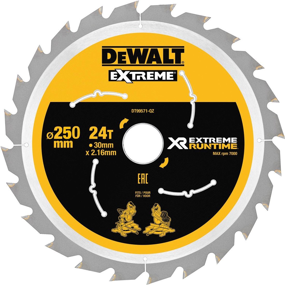 DT99571 XR Circular Saw Blade 250x30mm 24T