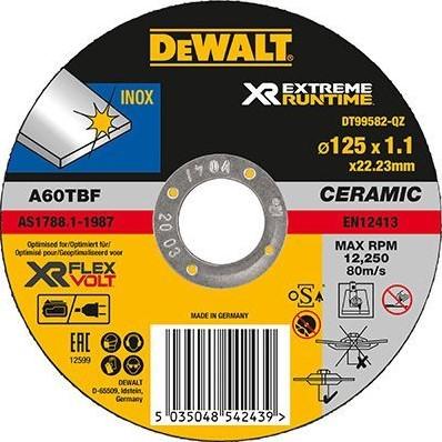 DT99582 XR Doorslijpschijf 125x1.1mm ( INOX )