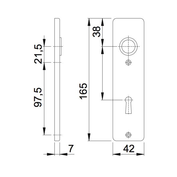 Duranorm® Short Shield 202KP 165x42mm BLIND F1 (Pair) - 717927