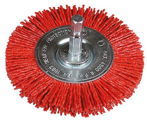 Round brush 75 with 1/4" hexagonal shank with grinding nylon coarse - 751328