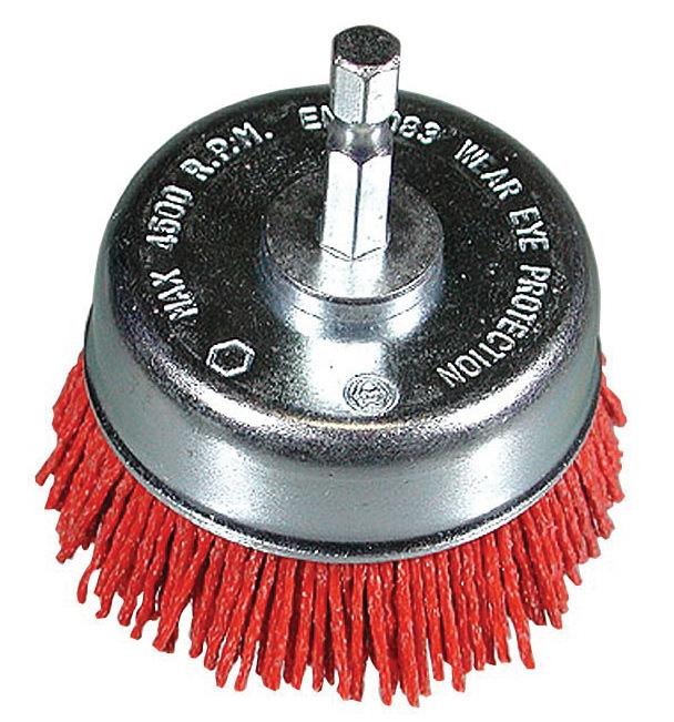 Topfbürste 75 mit 1/4" Sechskantkopf mit Schleifnylon fein - 751331