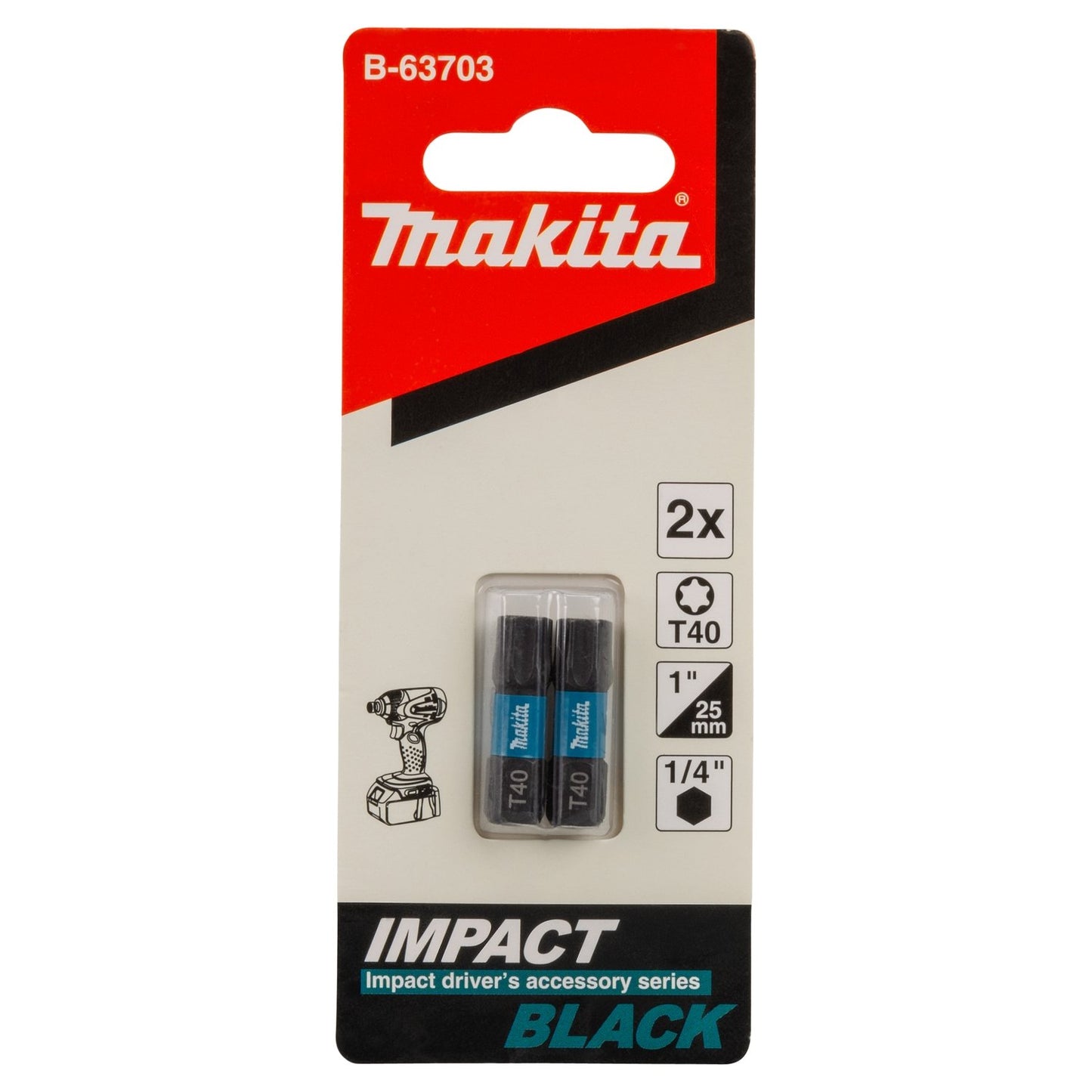 Slagschroefbit T40x25mm X Impact Black - B-63703