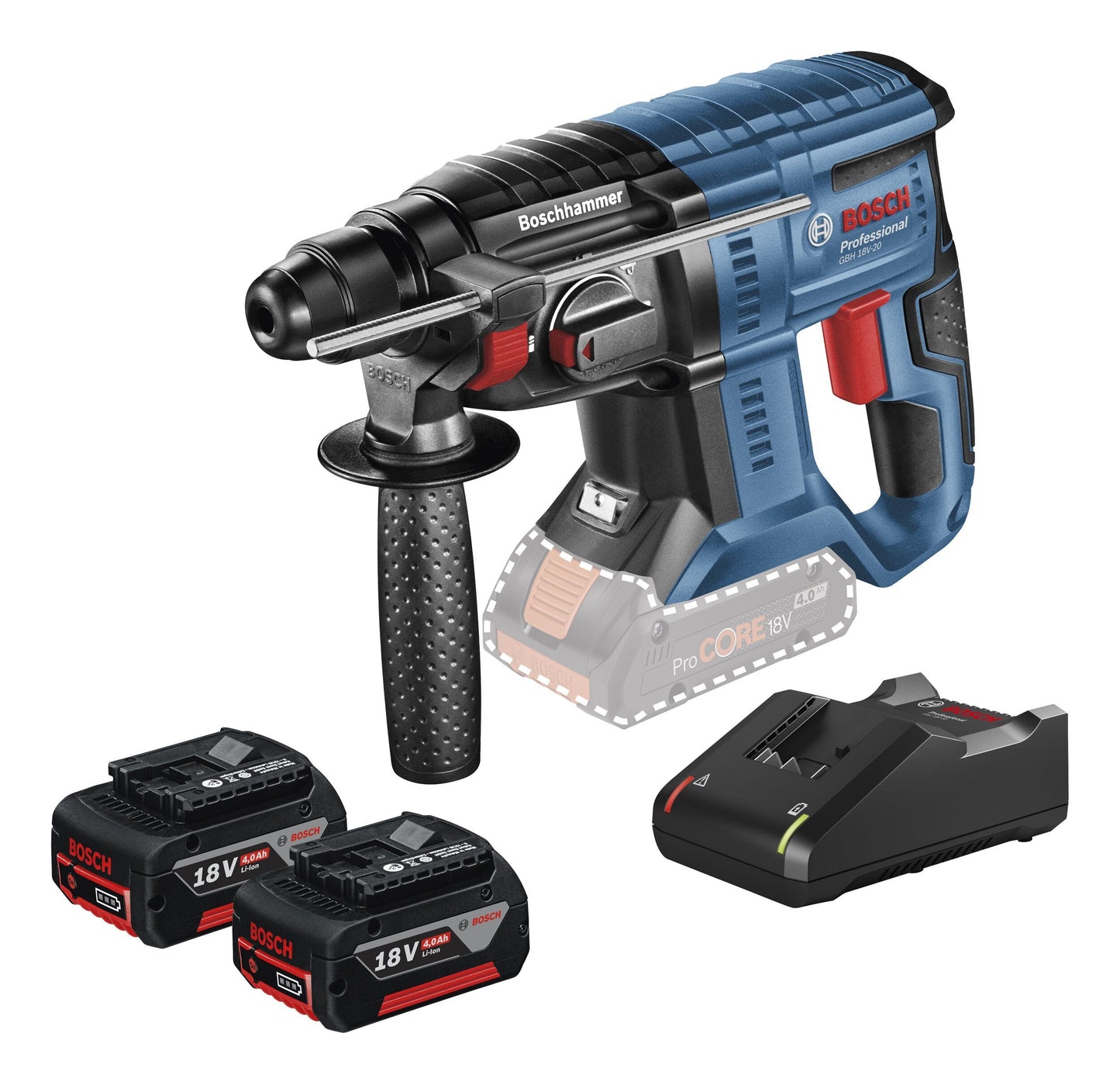 Bosch Professional GBH 18V-21 Cordless Combi Hammer 18V 4.0Ah in L-Boxx