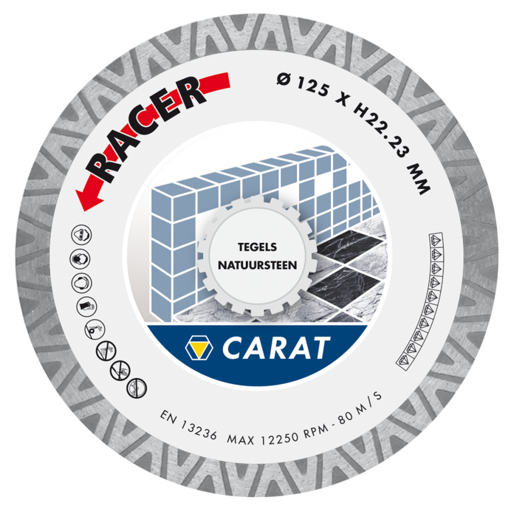 CARAT DIAMANTZAAG TEGELS/NAT.STEEN Ø230x22,23 MM, CDB RACER