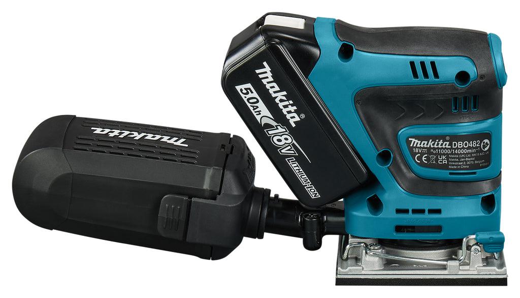 DBO482RTJ Handpalm Vlakschuurmachine 18V 5.0Ah in MBox