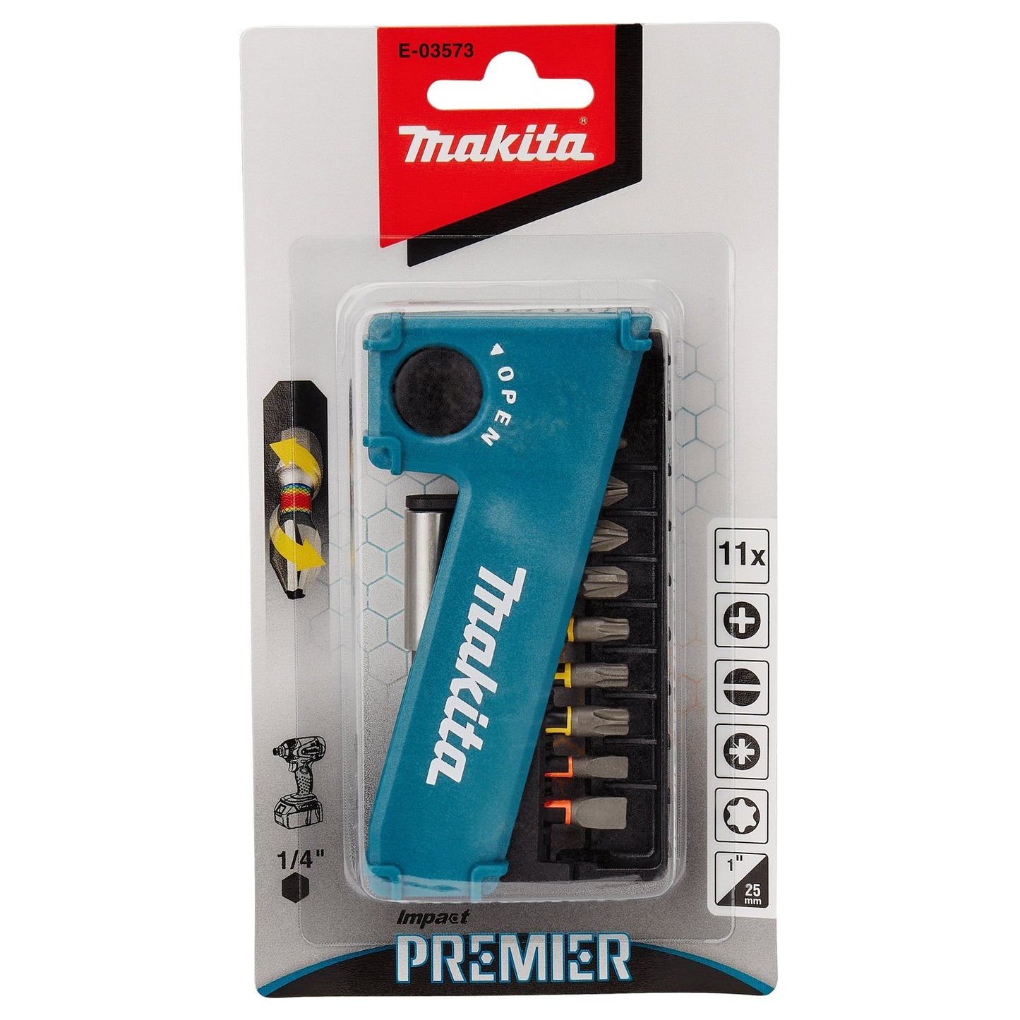 Impact driver bit set 11-piece XTT Impact Premier - E-03573
