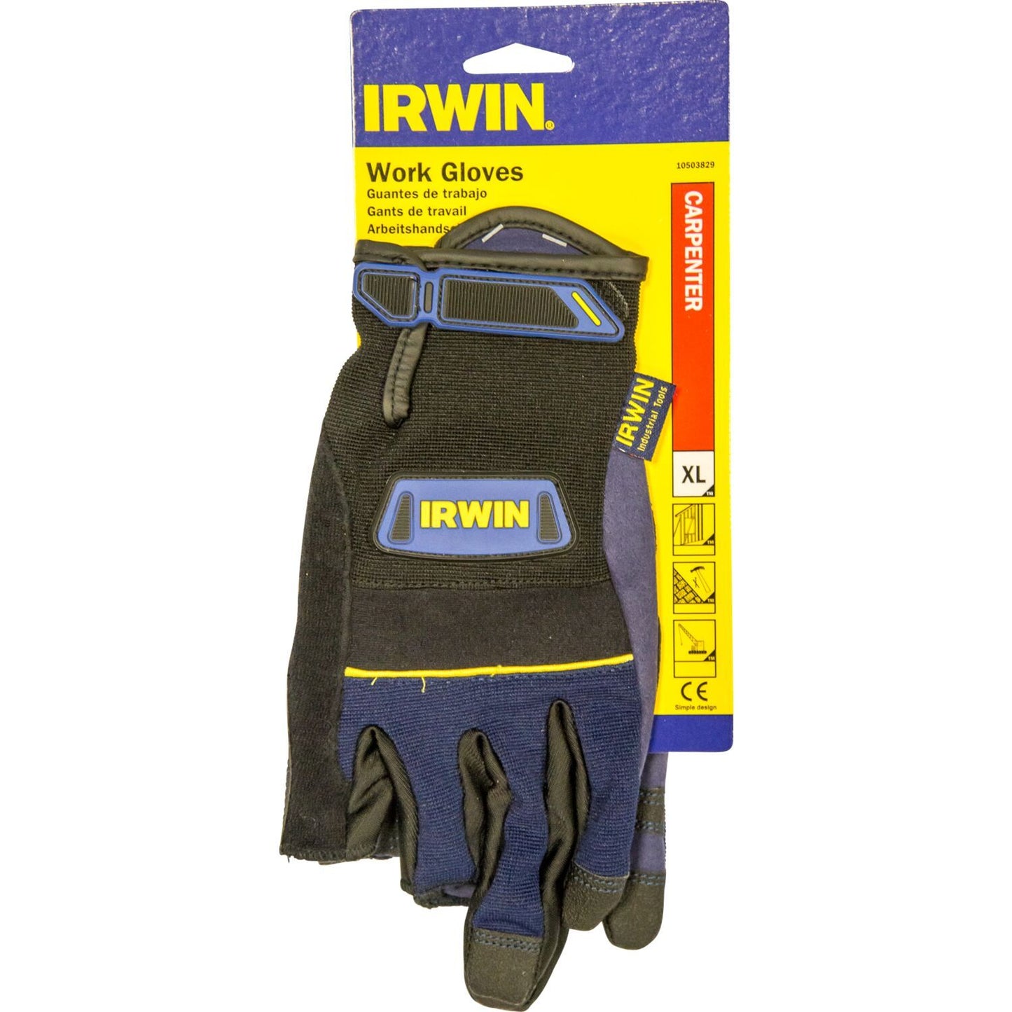 Irwin Carpenter Gloves, XL - 10503829