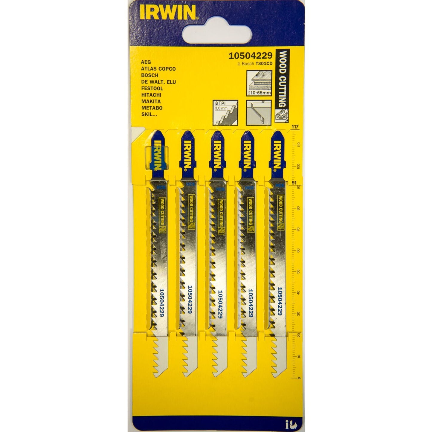 Irwin HCS, 115 mm, 8 TPI, T301CD, taps blad, houtzagen - 10504229