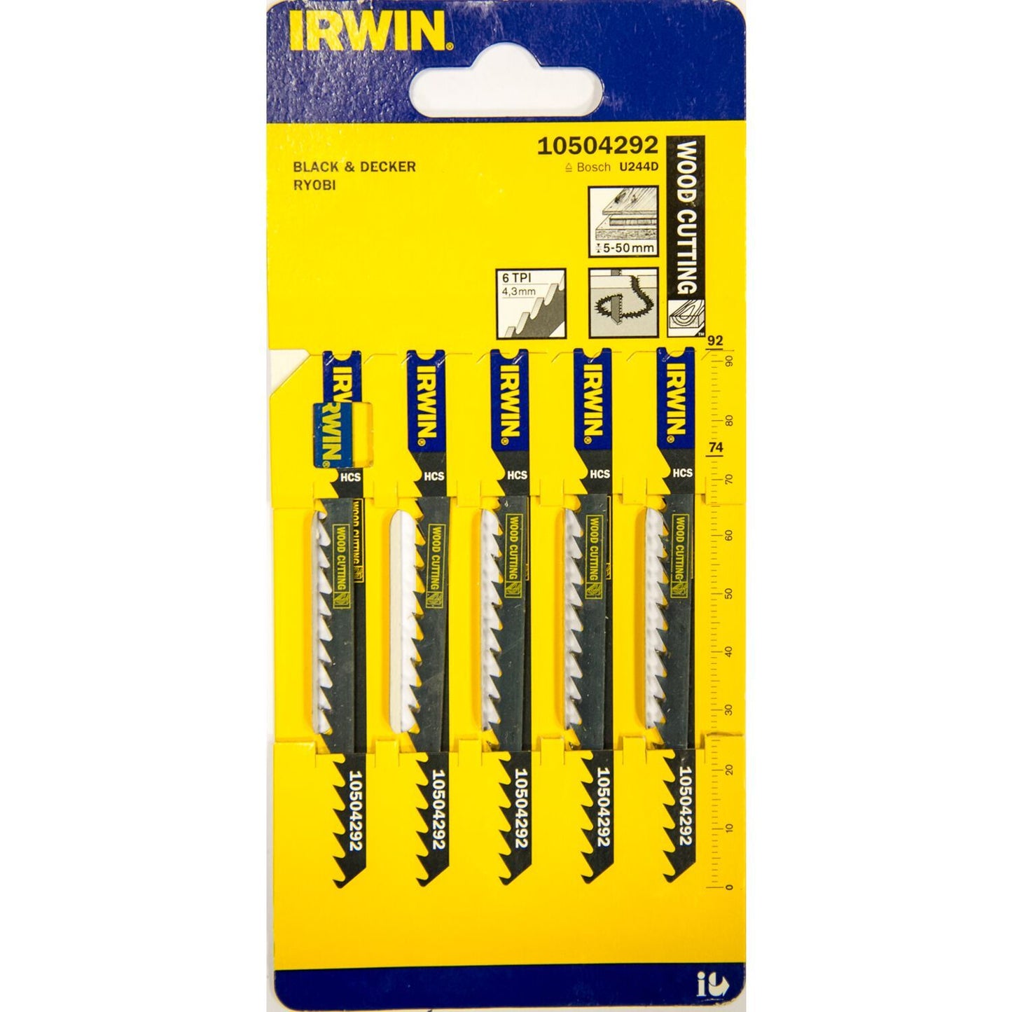 Irwin HCS, 100 mm, 6 TPI, U244D, standaard contour, houtzagen - 10504292