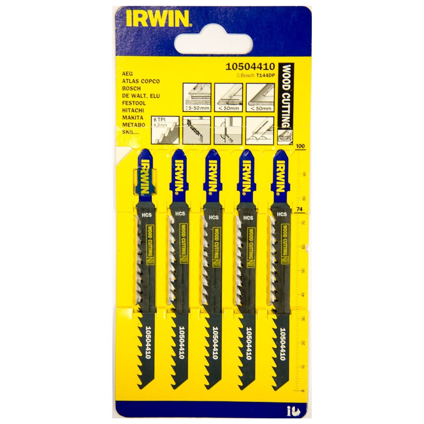Irwin HCS, 100 mm, 6 TPI, T144DP, standaard extra dik 1,68 mm, houtzagen - 10504410