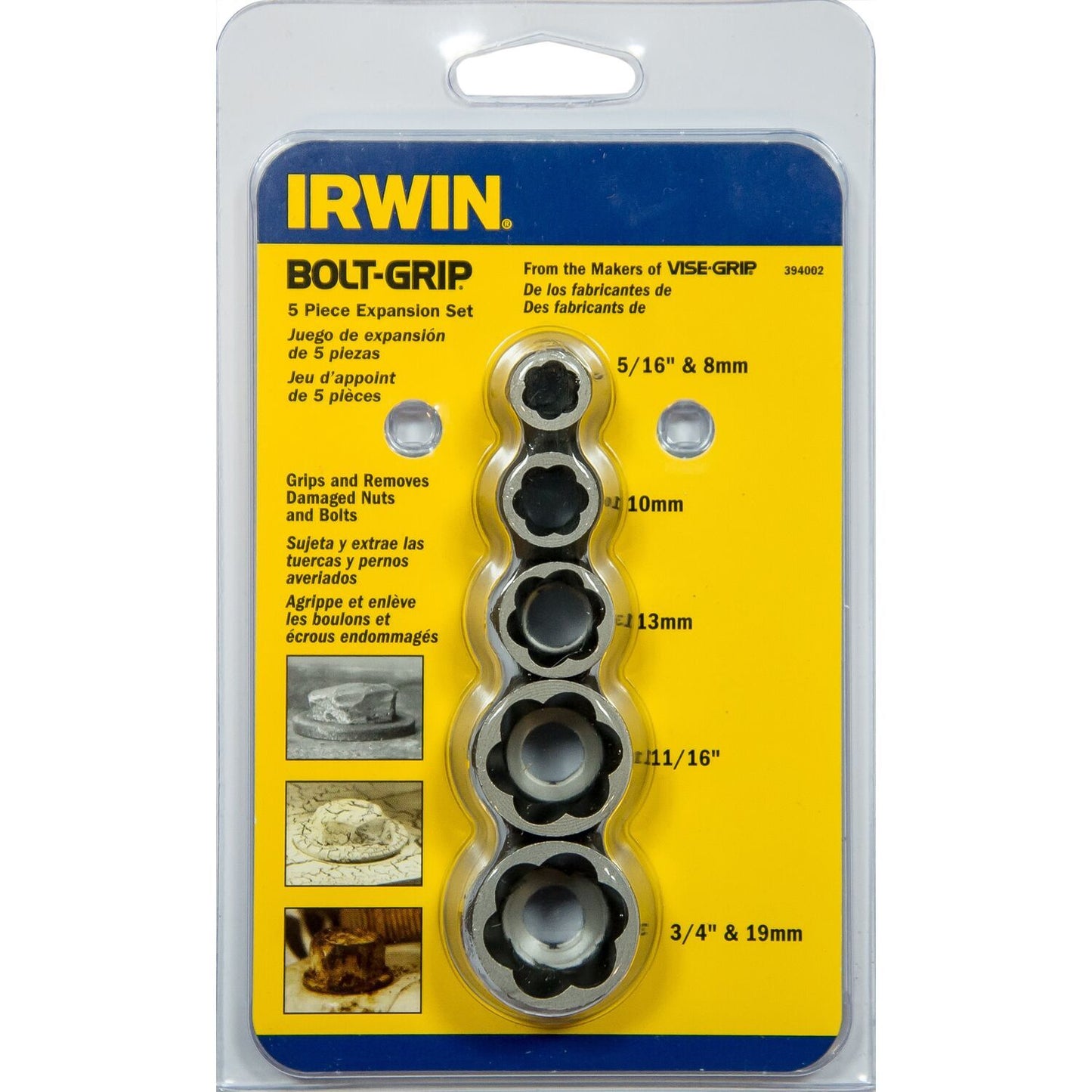 Irwin 5-teiliges Schraubenausdrehset (Verlängerung): 5/16 Zoll (8 mm), 10 mm, 13 mm, 11/16 Zoll, 3/4 Zoll (19) mm - 10504635