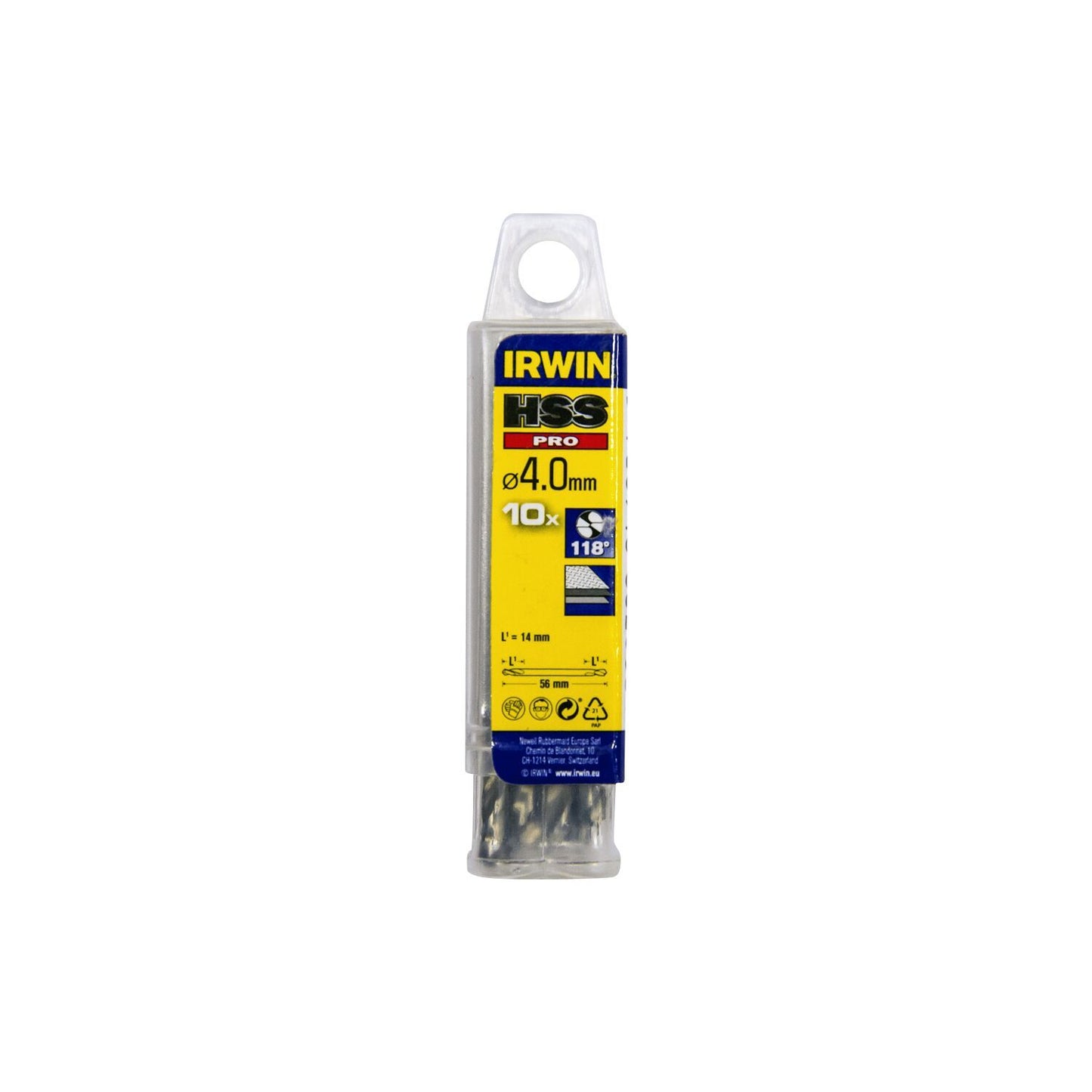 Irwin HSS PRO Metaalboor (dubbel) 4.0MM 10PCS - 1868266