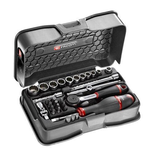 Koffer 12-seitige Stecknüsse 1/4", metrische Größen und Bits - 31 Stück - R.161B - R.161-5P12