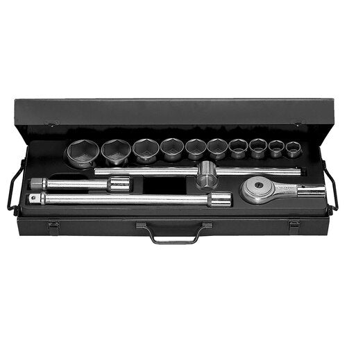 Koffer mit metrischen 3/4"-6-Punkt-Steckschlüsseleinsätzen - K.421N - K.421N