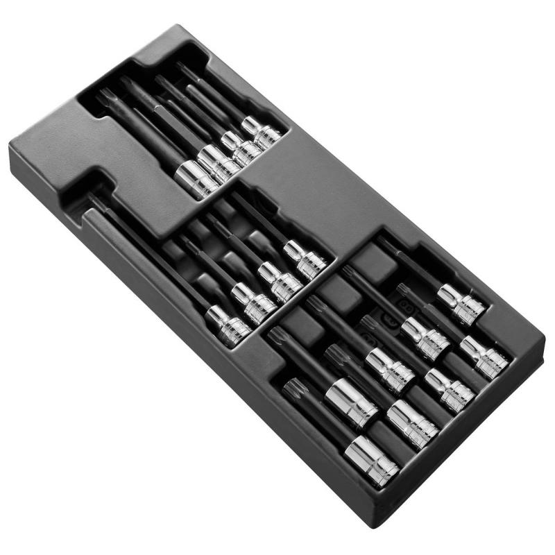 Module 16 doppen 1/2" met lange bits uit één stuk - MOD.SHPB