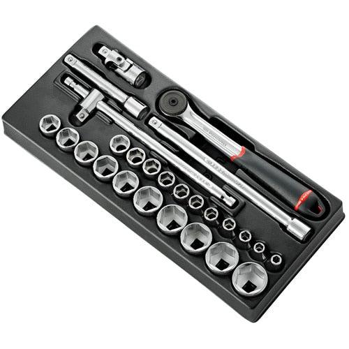 Module 6-kant metrische doppen 1/2” - 26 stuks - S.161B - MOD.S161-46