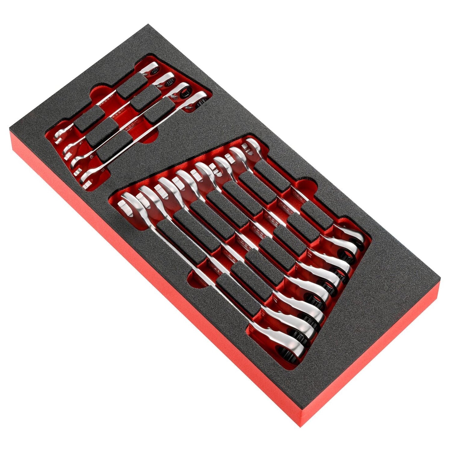 Module Foam Anti-Slip Ratchet Combination Wrenches - 12 pcs - MODM.467BJ12PB