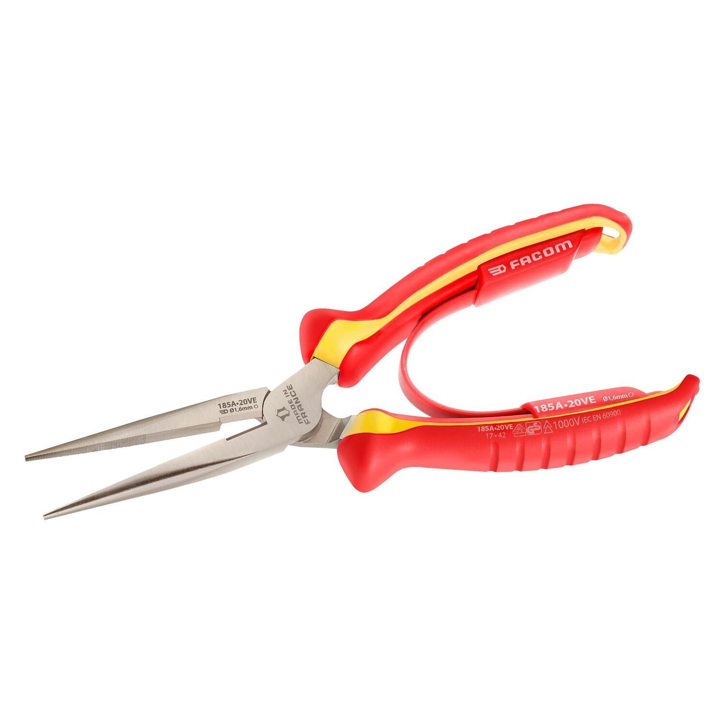 Straight Pliers with Half Round Jaw VDE 200mm - 185A.20VE