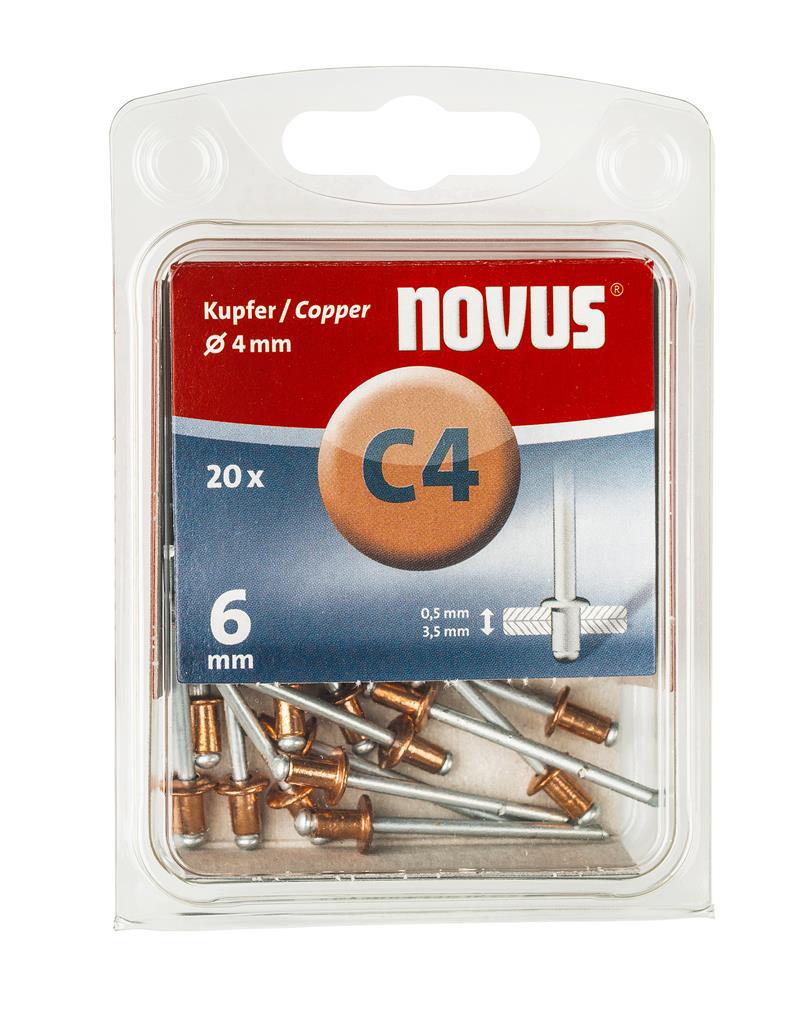 Blind rivet C4 X 6mm, Copper, 20 pcs. - 045-0038