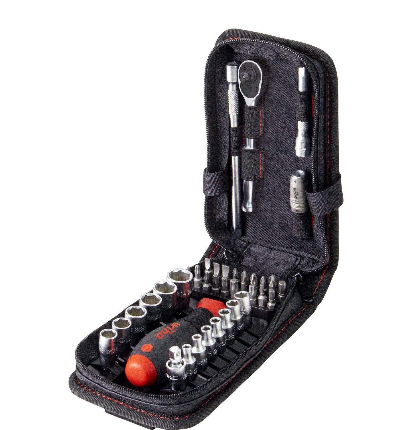 Steckschlüssel- und Bitsatz 1/4" 40-teilig inkl. Funktionstasche mit Gürtelclip - 44684