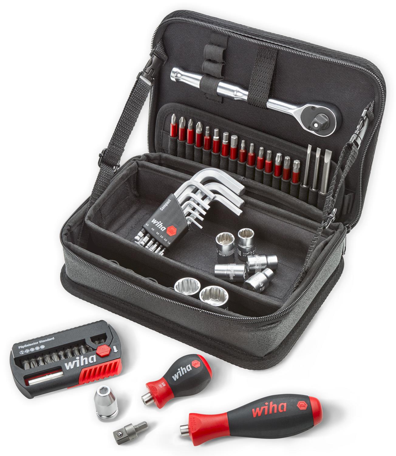Tool set Mechanical Screw connections in Multifunctional bag - 55 pieces - 45417