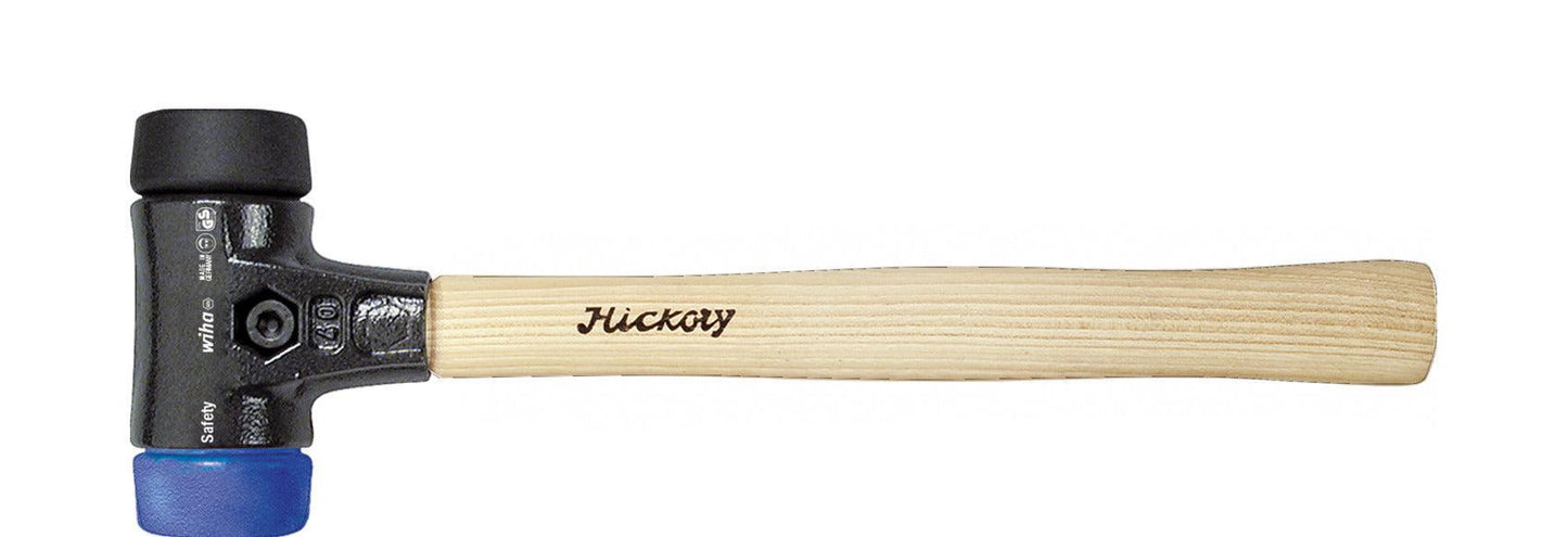 Kunststoffhammer Safety weich/mittelweich mit Hickorystiel, runder Schlagkopf - 26649