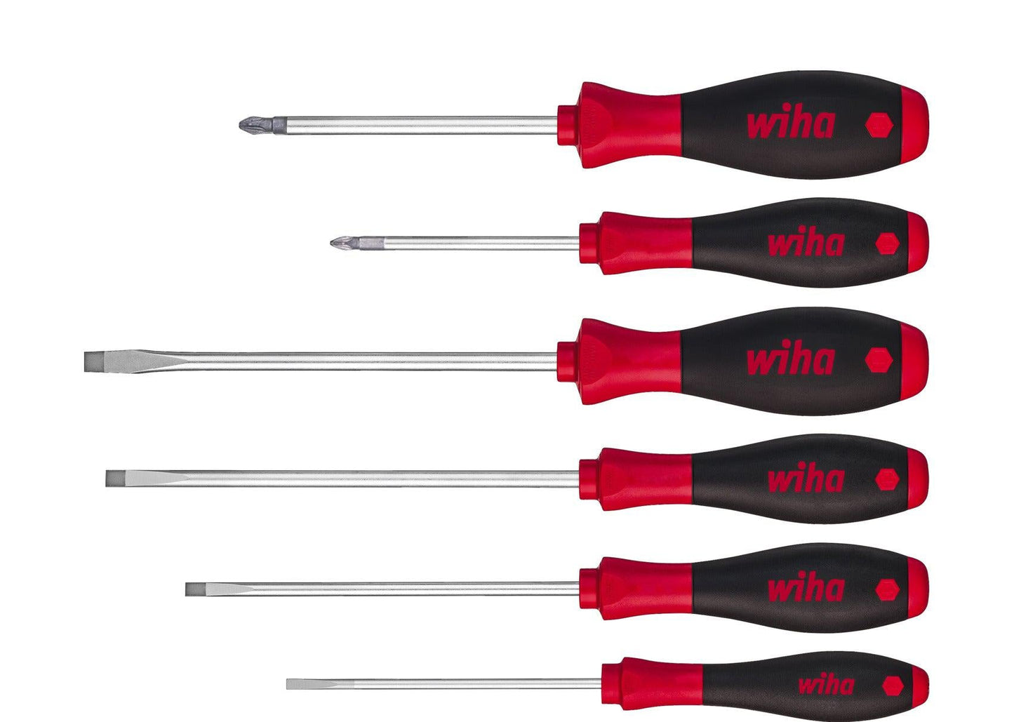 Schraubendrehersatz SoftFinish SL / PZ mit Sechskantaufsatz - 6-teilig - 21249